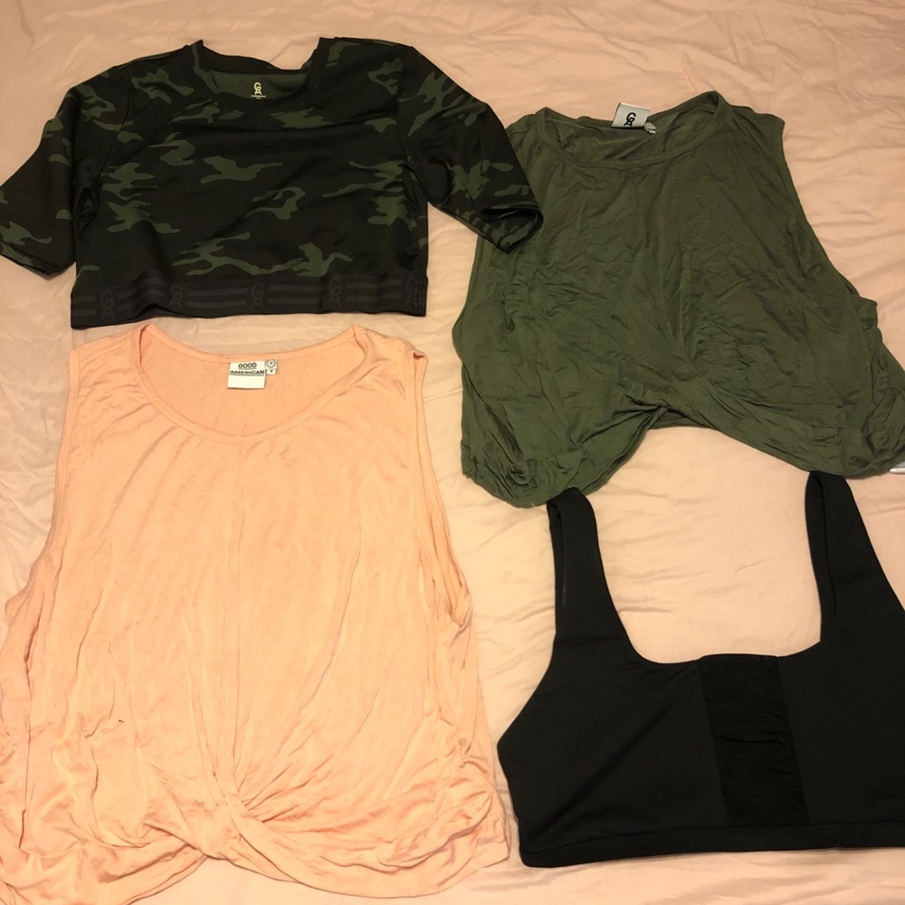 Good American size 5 active tops and sports bra